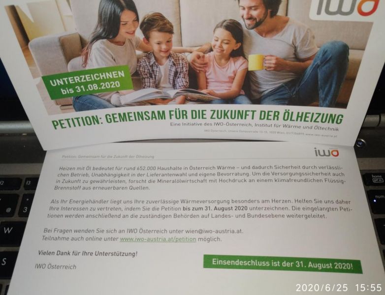 Petition IWO Austria - Gemeinsam für die Zukunft der Ölheizung Petition IWO Austria